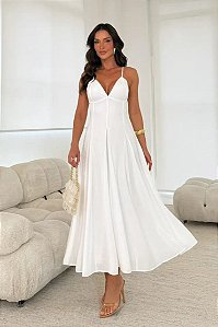 Vestido Midi Classic com Decote