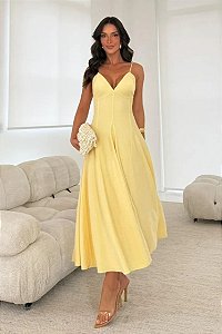 Vestido Midi Classic com Decote