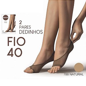 2 Pares Meia Sapatilha Dedinhos Fio 40 Dedos Livres