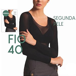 Blusa Segunda Pele Camisete Manga Longa Gola Redonda