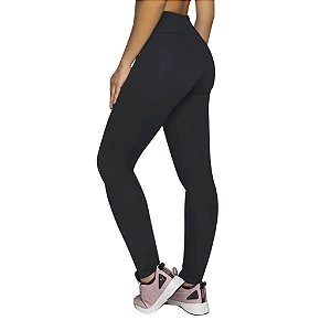 Legging Básica Cintura Alta Poliamida Reforçada Fitness Esportiva