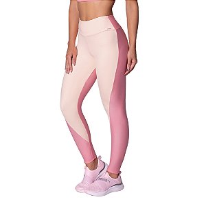 Legging Rosa Claro com Recorte Alta Qualidade Esportiva Fitness