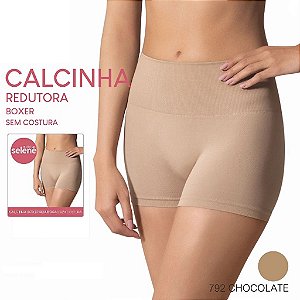 Calcinha Boxer Redutora Sem Costura Cós Canelado