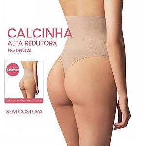 Calcinha Fio Dental Cintura Alta Redutora com Compressão na Cintura