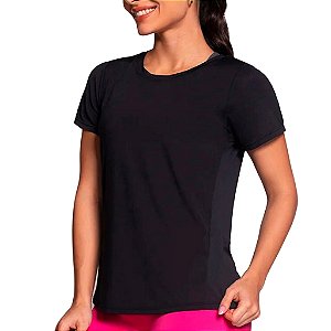 Camiseta Fitness Microfuros nas Costas Feminina Poliamida
