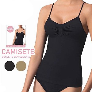 Camisete Segunda Pele Alcinha Sem Costura Feminina SELENE Lingerie Alça Fina
