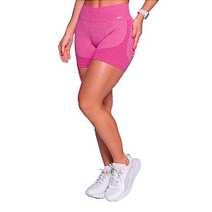 Shorts Sem Costura Fitness Treino PushUp Mescla Compressão na Cintura Barriga Selene Toque Macio