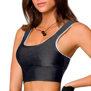 Top Fitness Cinza com Bojo Removível Selene