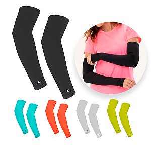 Manguito Protetor de Braço Esportivo Poliamida Feminino Proteção Sol Frio Resistente Centopé