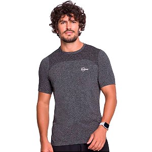 Camiseta Masculina Sem Costura DryFit Fitness Treino Academia Mescla