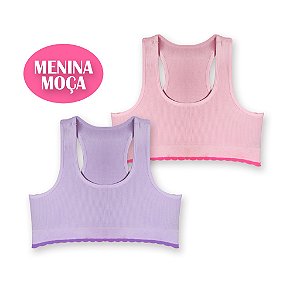 Top Menina Moça Nadador Canelado Sutia Infantil Mocinha Menina Criança LaDonna Soutien Topinho
