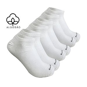 Kit 3 Meias Premium Brancas Sapatilha 39 ao 43 Algodão Centopé Meia Curta