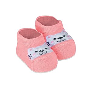 Meia Sapatilha Bebê ALGODÃO Vários Modelos 0-5 meses com Viés Rosa com Poá Conforto