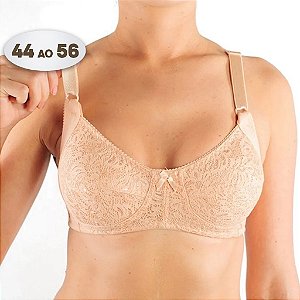 Sutiã Sustentação Em Renda até PLUS SIZE Reforçado Princesa Catarina Cetinete Sem Aro