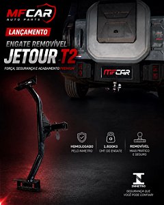 Engate Removível JETOUR T2 4x2 2025+ | Homologado INMETRO | Capacidade Estrutural 1.600 kg | MFCar Auto Parts