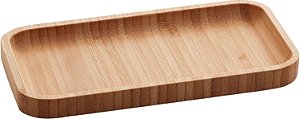 Bandeja De Bambu Retangular  Petisqueira Cozinha 20x10cm