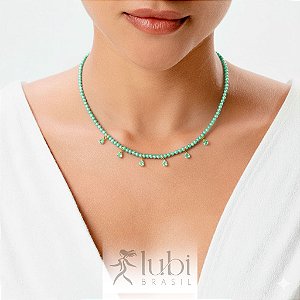Colar Lubi Choker Esmeralda do Mar