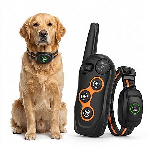 Coleira Eletrônica Para Adestramento Para Cães À Prova D'água 400 Metros Treinamento Pet Anti Latido