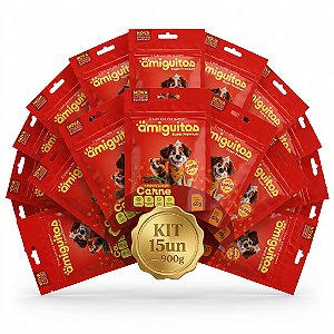 Kit 15un Bifinhos Amiguitos Frango 60g Super Premium Cães