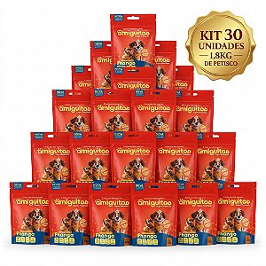 Kit 30un Bifinhos Amiguitos Frango 60g Super Premium Cães