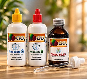 KIT DIOX SANITIZANTE 100 mL PLÁST. + DMSO 99% - 100 mL (VOL. TOTAL 300 mL)