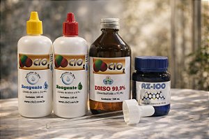 KIT DIOX SANITIZANTE PLÁST. + DMSO 99% 100ML CADA FRASCO + AZ-100