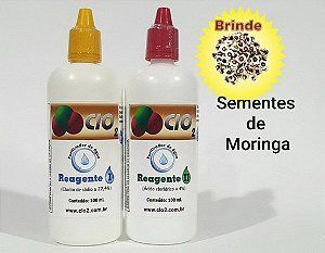 KIT DIOX SANITIZANTE 100ML + 100ML (VOL. 200ML) - EMB. PLÁSTICA + Sementes de Moringa