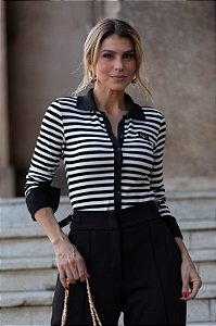 BLUSA CANELADA LISTRADA