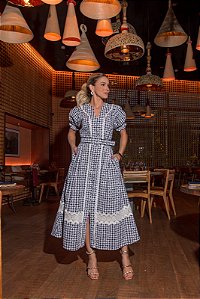 VESTIDO BORDADO XADREZ