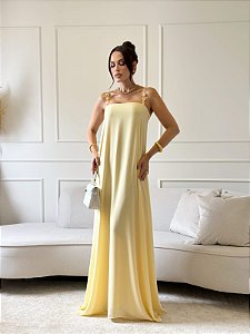 VESTIDO FLUIDO COM ALÇAS DE METAL