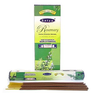 Incenso indiano Satya hexagonal Rosemary Alecrim - Limpeza, proteção e motivação