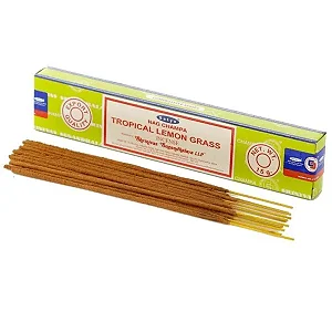 Incenso indiano Satya Nag Champa Tropical Lemongrass Slim (capim limão)