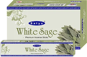 Incenso indiano Satya Nag Champa Premium White Sage (Sálvia Branca)