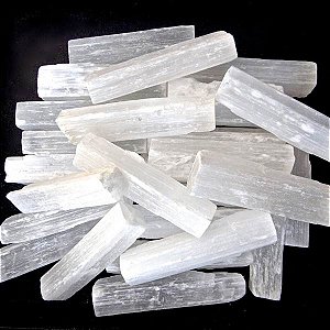 Bastão de selenita natural bruta (qualidade extra) - limpeza e harmonia - 10 a 25g