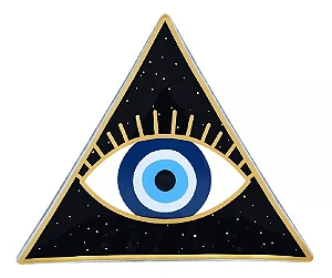 Travessa triangular olho grego - C: 18,5x L: 18,5x A: 2cm