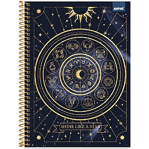 Caderno "shine like star"(brilhe como estrela) 1 matéria - 80 folhas