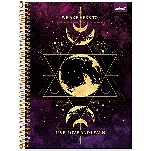Caderno "live, love and learn" (viva, ame e aprenda) 1 matéria - 80 folhas