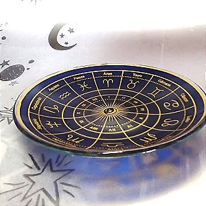 Travessa de vidro redonda signos mystic Ø 14,5cm