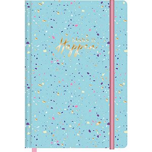 Caderno brochura 1/4 "make it happen" (faça acontecer) - 80 fls - pauta pontilhada