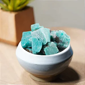Amazonita natural bruta Qualidade EXTRA - concentração e calma - 20 a 30g