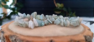 Pulseira de água marinha em cascalho 100% natural - pedra de 2026 - serenidade e clareza mental