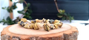 Pulseira de serpentinita em cascalho 100% natural - purificação e renovação