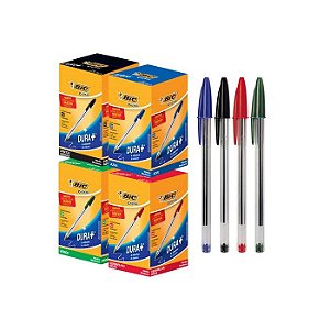 Kit Caneta Esferográfica Bic Cristal Média 1.0mm 3 Caixas Com 50 Unidades cada