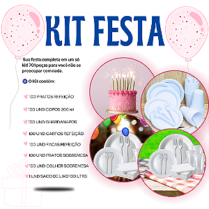 Kit  Para Refeição Descartáveis + Sobremesa 701 Peças Pratos Garfos Facas Colher Guardanapos Copos