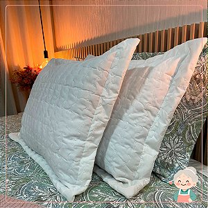 02 Porta Travesseiros em Lese Premium Branco com Zíper