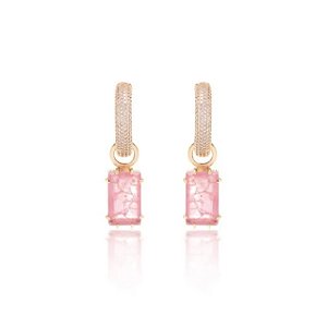 Brinco Harmonia Fusion Quartzo Rosa