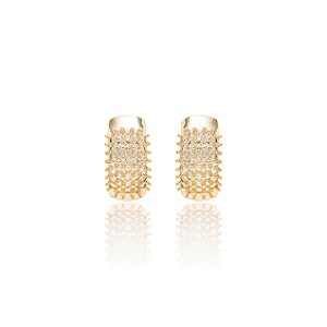 Brinco Argola Cravejado com Zircônias Brancas