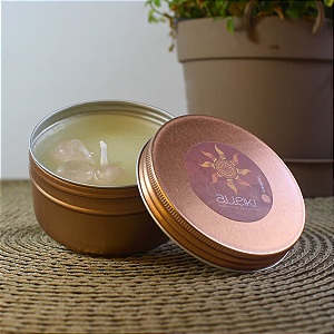 Vela Aromática - Quartzo Rosa Lata