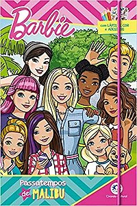 Barbie Passatempos de Malibu com Lapis de Cor e Adesivos