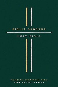 Biblia Bilingue, Portugues/ingles, Acf/kjv, Couro Soft, Verde, Leitura perf